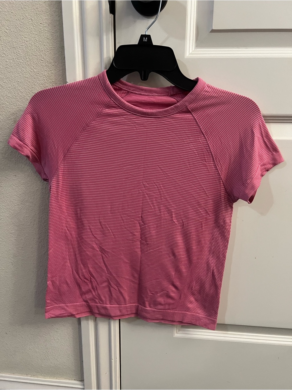 Athleta Pink Short Sleeve workout tee